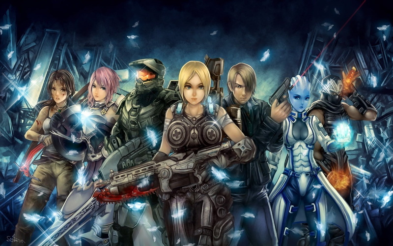 Mass Effect, Halo, Leon S. Kennedy, Final Fantasy XIII, Master Chief, Ninja Gaiden, Liara TSoni, Halo 4, Gears Of War, 720P, Claire Farron, Lara Croft