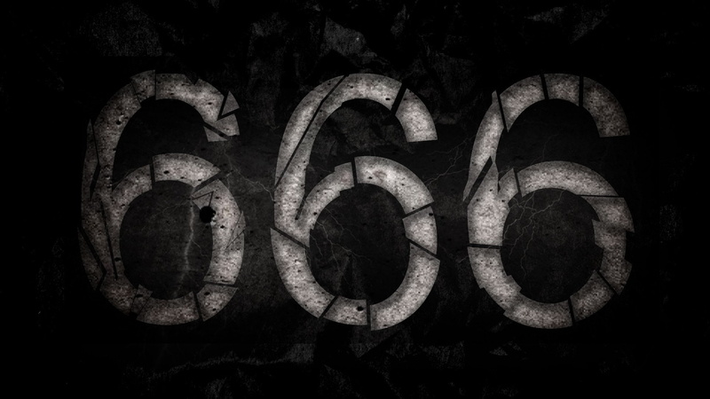 information, 666, letter, western script, pattern, communication, indoors, writing, art and craft, metal, sign, 1080P, occult, Satanic, message, close-up