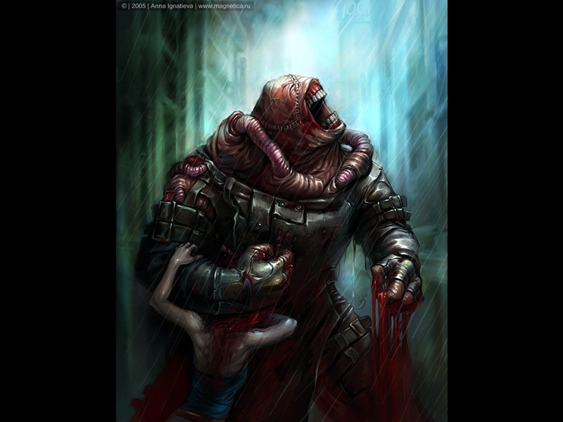evil, creature, horror, game, games, video, resident, 480P, nemesis, art, hd