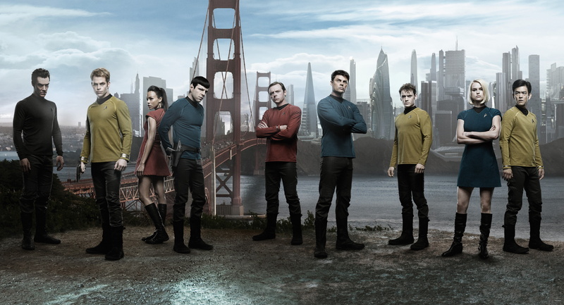 Star Trek Nemesis, women, males, real people, looking at camera, trek, star, smiling, people, fiction, standing, young men, casual clothing