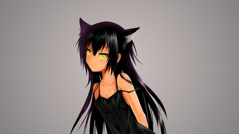 animal ears, 1080P, yellow eyes, anime girls, Master Nemesis, simple background, To Love-ru, nekomimi