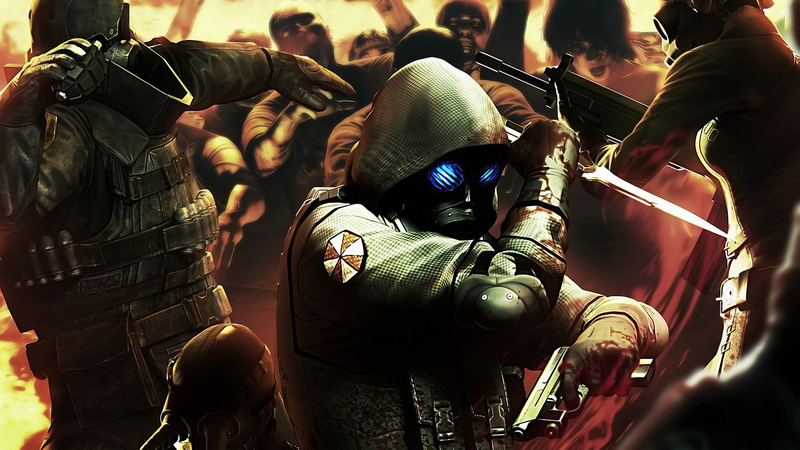 hd, x, umbrella, blood, video, resident, artwork, knives, Video Games, games, hunk, evil, art, weapons, Pistols, 1080P, corp, zombies