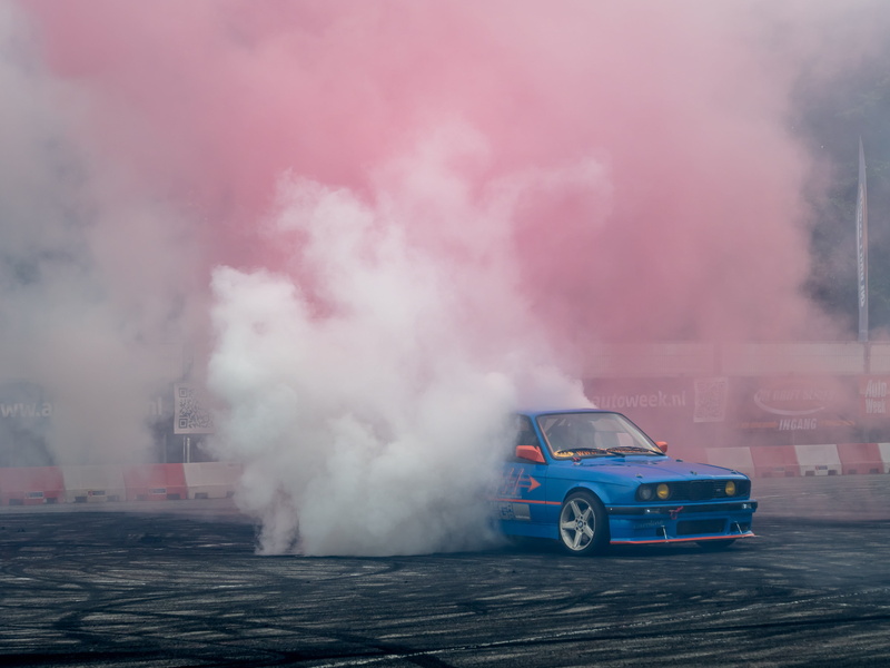 car, auto, drive, back, fast, competition, smoke, asia, vehicle, transportation, roadway, day, emitting, asphalt, burn, detail, motor vehicle, motorsport