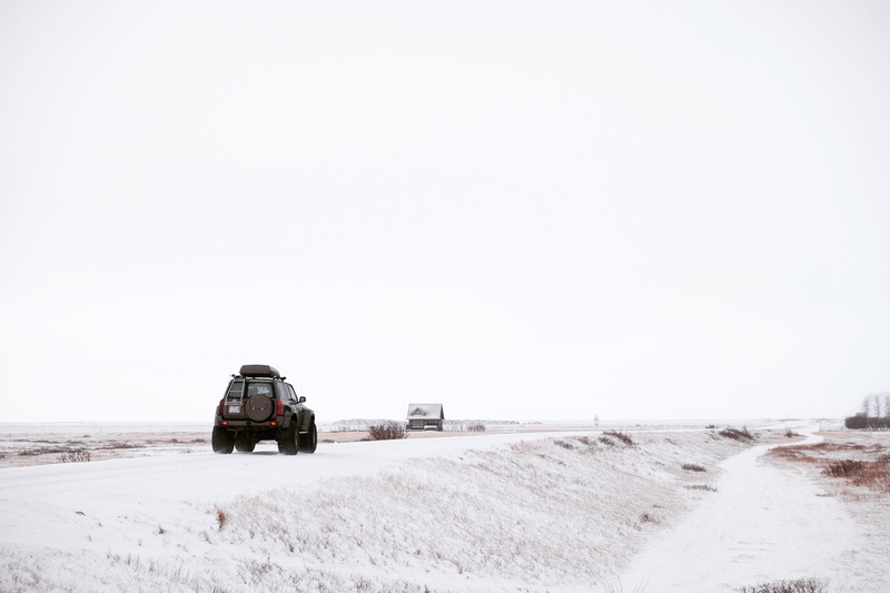 no People, mode of transportation, mode of transport, landscape, outdoors, driving, transportation, frozen, winter, snow, nature, Iceland, copy space, land Vehicle