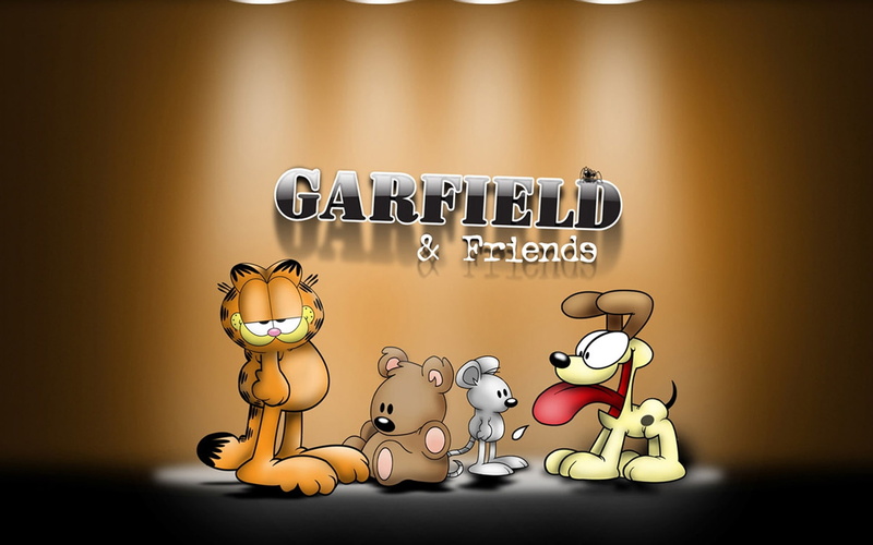 funny, orange, comedy, friends, garfield, animation, cat, 1080P