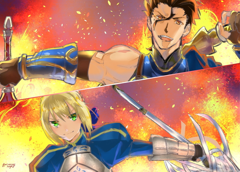 Fate/Zero, Diarmuid Ua Duibhne, Fate Series, Saber (Fate Series), 1080P, Lancer (Fate/Zero)
