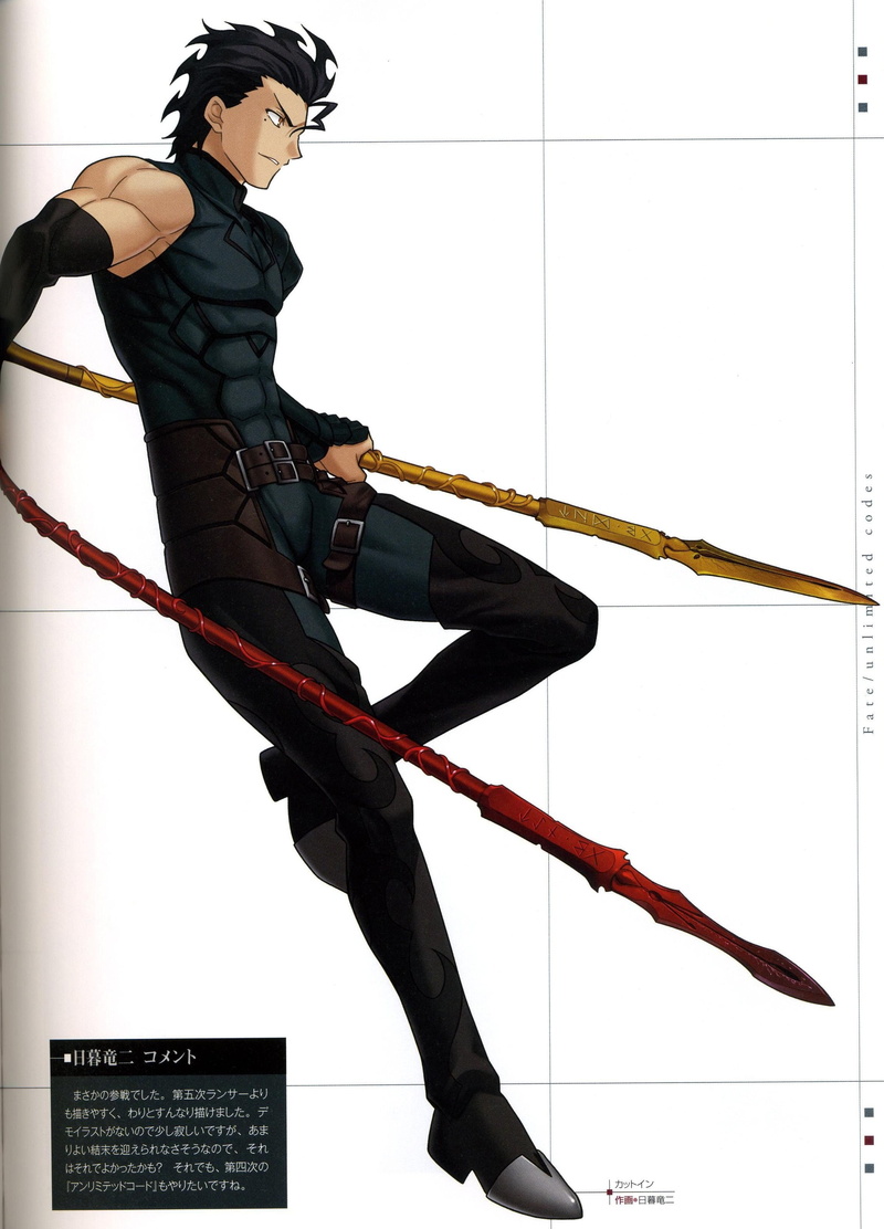artwork, background, series, art, simple, characters, fate, fate zero, anime, 2K, lancer, concept