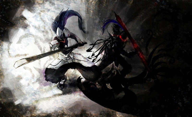 Berserker (Fate/Zero), nature, day, spear, Fate Series, man, sport, unrecognizable person, holding, Fate/Zero, lifestyles, black color, smoke - physical structure