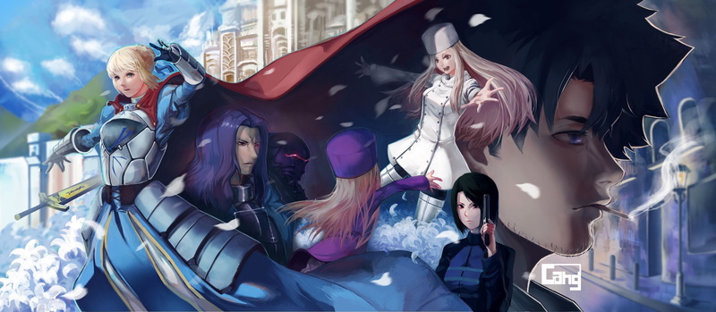 4K, Fate Series, Berserker (Fate/Zero), Fate/Zero, anime girls, Irisviel von Einzbern, blond hair, black hair, 2D, sword, Illyasviel von Einzbern, Saber