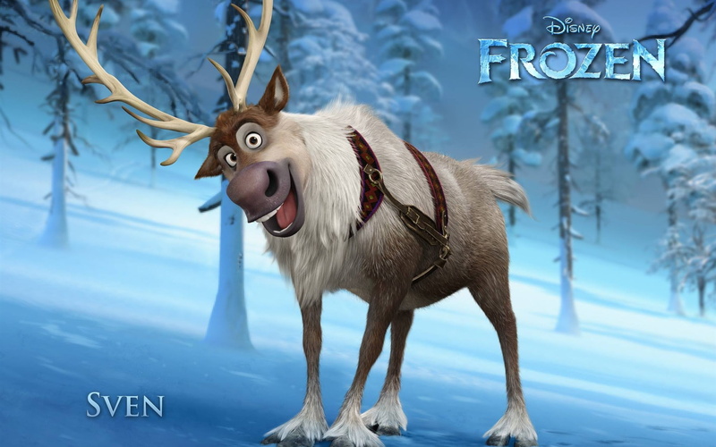 looking, movie, animal themes, cold temperature, animal, communication, text, domestic animals, tree, snow, disney, frozen, sven, 1080P, representation