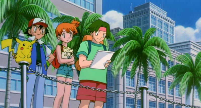 built structure, wireless technology, green color, male likeness, Tracey (Pokémon), Ash (Pokémon), group of people, three quarter length, 720P, communication