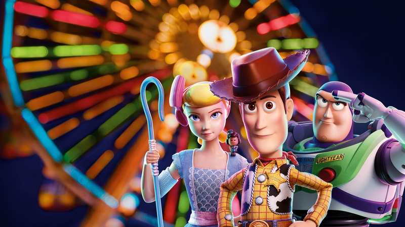 cartoon, characters, poster, 8K, background, Toy Story 4