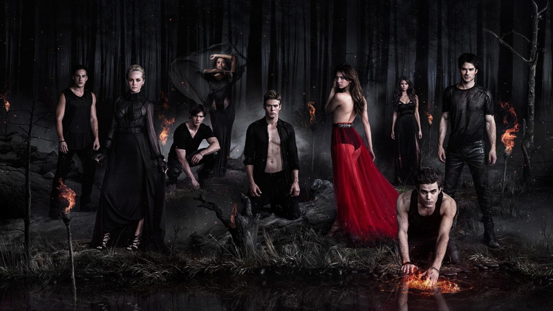 looking at camera, portrait, Nina Dobrev, dress, young women, standing, spooky, Ian Somerhalder, 2K, real people, fear, Stefan Salvatore, clothing, group of people