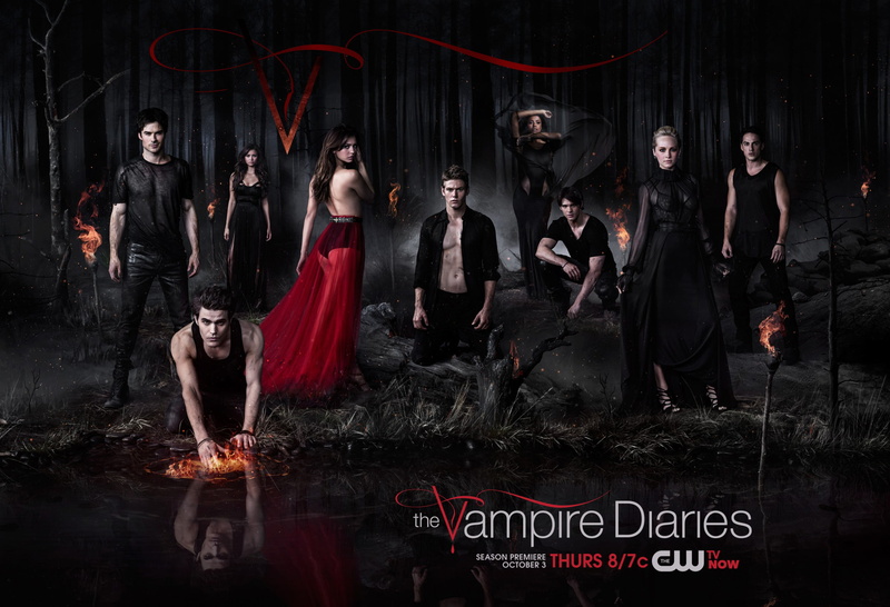 dark, full length, women, adult, Paul Wesley, clothing, digital composite, Elena Gilbert, fashion, dancing, 1080P, vampire, performance, Stefan Salvatore