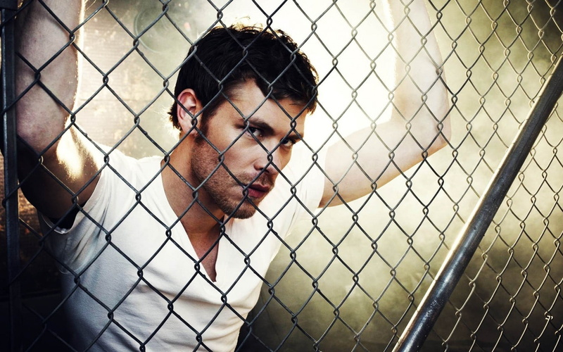 boundary, Mesh, fence, chainlink fence, young men, Face, beautiful people, portrait, metal, focus on foreground, headshot, real people, 720P, Joseph morgan