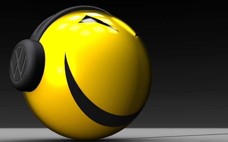 ball, shiny, no people, studio shot, cut out, smiley, copy space, indoors, 1080P, geometric shape, sphere, close-up, headphones, emoji, illustration, communication