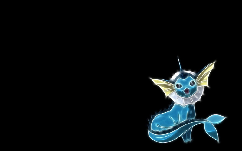 Vaporeon (Pokémon), black background, star shape, Eeveelutions, creativity, dark, christmas, celebration, art and craft, illuminated, Water Pokémon, 1080P