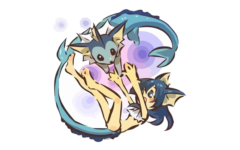 arts culture and entertainment, representation, nature, music, studio shot, one person, cut out, 720P, Water Pokémon, white background, Vaporeon (Pokémon)