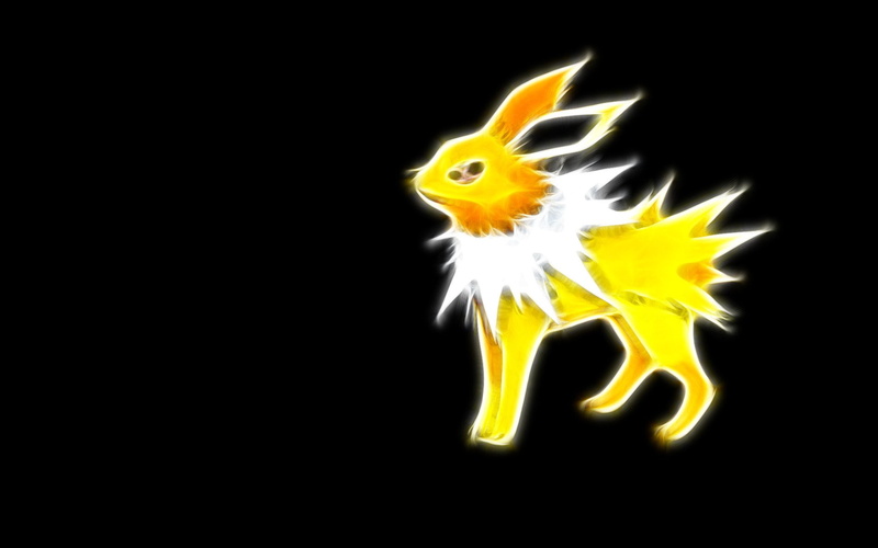 vertebrate, yellow, nature, 1080P, black background, Pokémon, studio shot, pokemon, animal body part, animal, Jolteon (Pokémon), animal themes