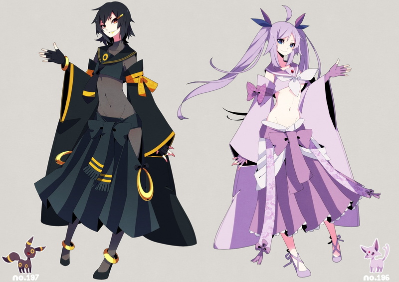 Umbreon, anime girls, manga, anime, Pokémon, Espeon, 1080P
