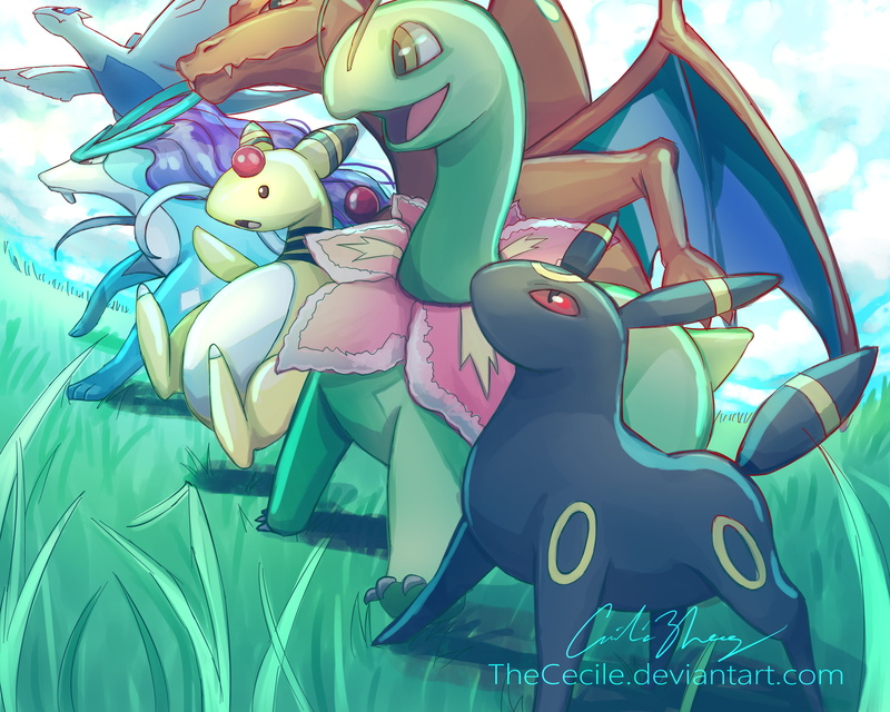 Ampharos (Pokémon), Suicune (Pokémon), Umbreon (Pokémon), 1080P, Ninetales (Pokémon), Lugia (Pokémon), Pokémon, Charizard (Pokémon)