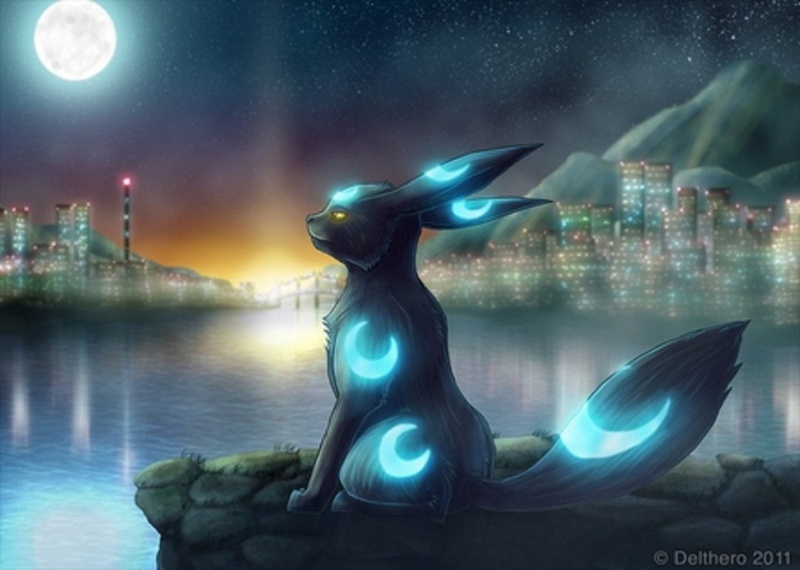  digital, 720P, Pokémon, character, Eeveelutions, Dark Pokémon, Umbreon (Pokémon), pokemon, Shiny Pokémon