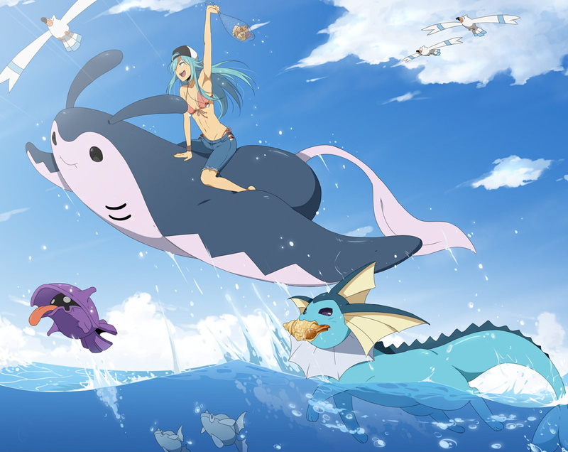 Pokémon, Wingull (Pokémon), Remoraid (Pokémon), Shellder (Pokémon), 720P, Vaporeon (Pokémon), Mantine (Pokémon)