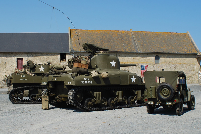 M4 Sherman, times, average, "Sherman", Willys MB, 1944, Second, "Stuart", 1080P, Jeep, tank, world, war, military equipment, " Willis-MVandquot;