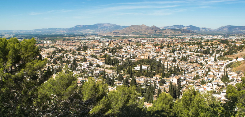 tourism, scenics - nature, community, no people, alhambra, town, townscape, outdoors, tree, city, residential district, spain, built structure, views, nature