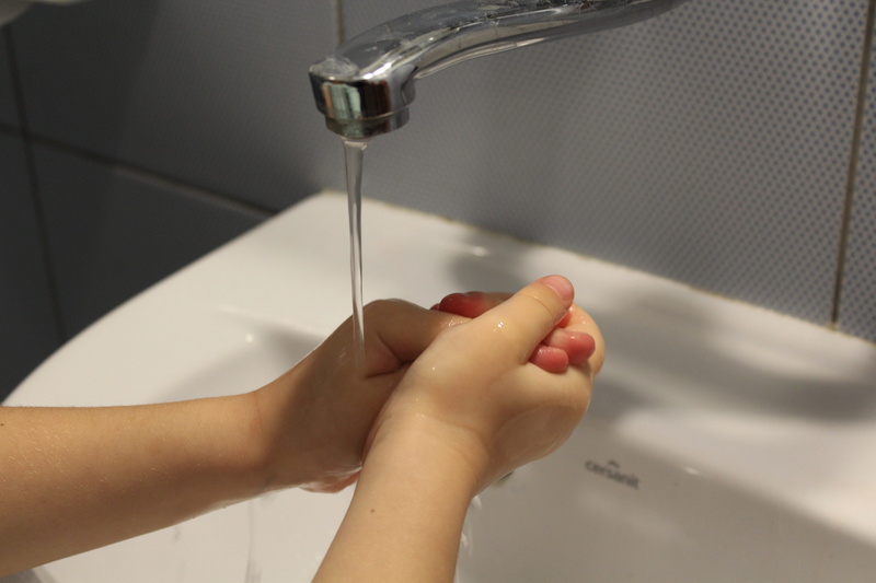 finger, nail, domestic room, hand, human limb, adult, child, washing, human hand, washing hands, one person, water, bathroom, sink, close-up, indoors, running water