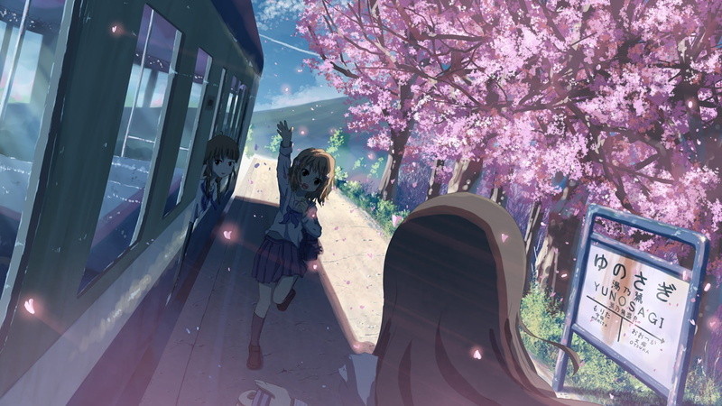 fragility, blossom, lifestyles, Hanasaku Iroha, standing, 1080P, flowering plant, outdoors, growth, anime girls, one person, pink color, architecture