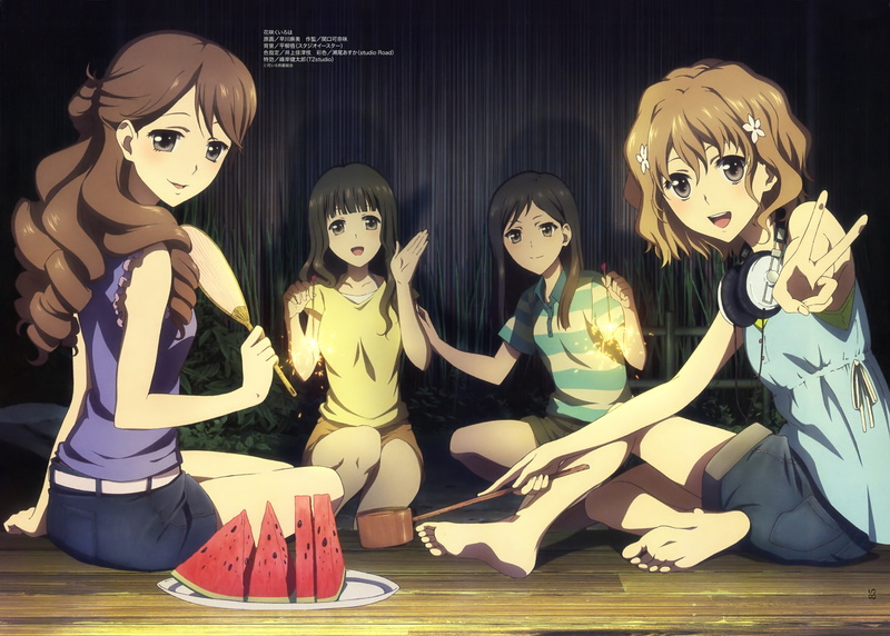 Tsurugi Minko, Oshimizu Nako, Matsumae Ohana, Hanasaku Iroha, Wakura Yuina, anime girls, 4K