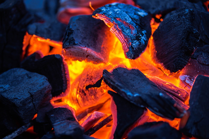 fire, burn, heat - temperature, charcoal, burning, large group of objects, luminosity, 5K, glow, coal, flame, fuel, wood - material, embers, photography