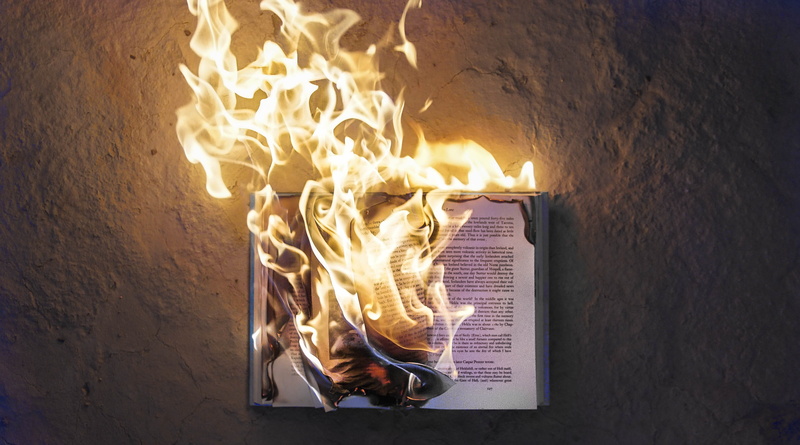 no people, book, fire - natural phenomenon, warning sign, long exposure, wall, fire, flame, communication, log, heat - temperature, sign, open, nature