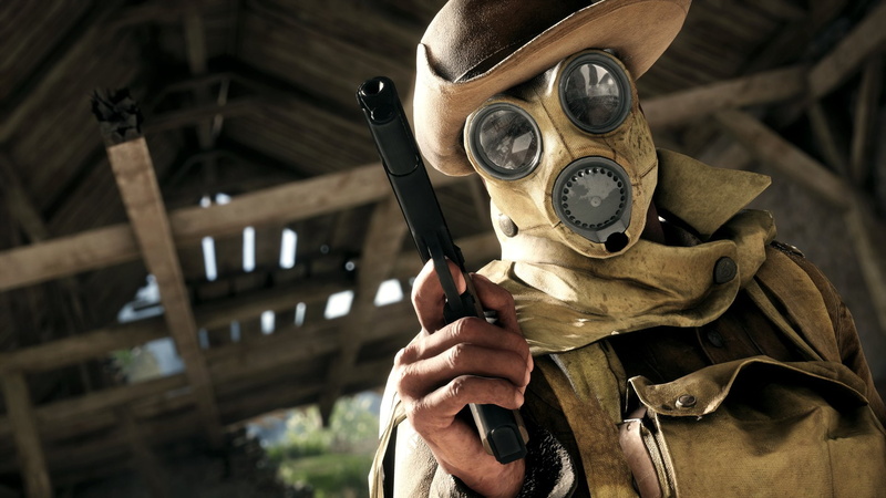 wearing, person, mask, World War I, 1080P, Gas Mask, Battlefield 1, gas, Handgun, Battlefield