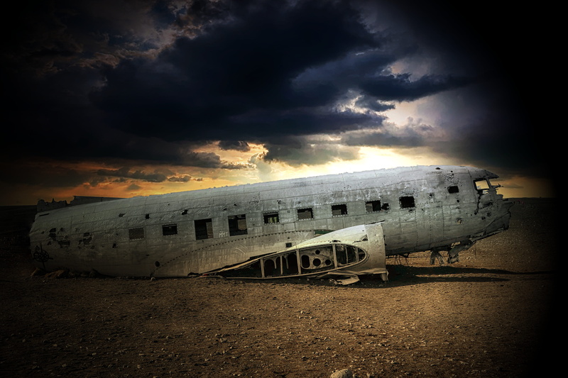 5K, land, aircraft, damage, sunset, abandoned, plane, transport, sea, aviation, collapsed, airplane, brown, destruction, photo, wreck, destroyed, transportation