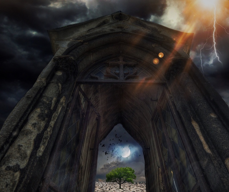 sun, bridge - man made structure, forward, light, architecture, built structure, nightmare, history, branches, log, thunderstorm, building, cloud - sky