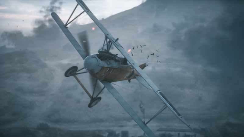 flying, mode of transportation, motion, helicopter, transportation, Battlefield 1, fog, no people, nature, low angle view, mountain, mid-air, military