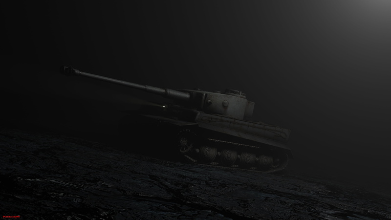 4K, lights, World War II, tank, Tiger I