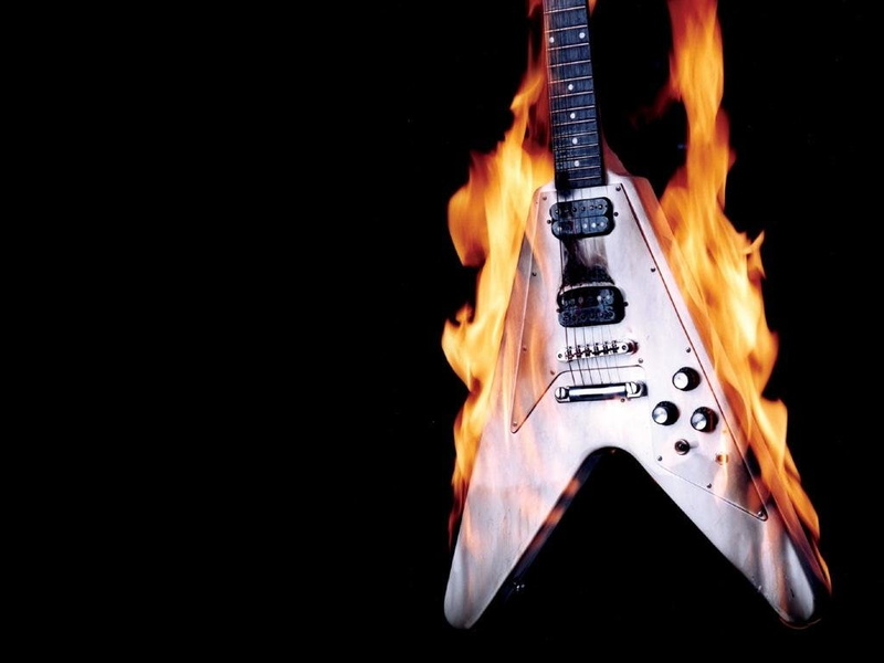 Guitar, 480P, Fire, Music