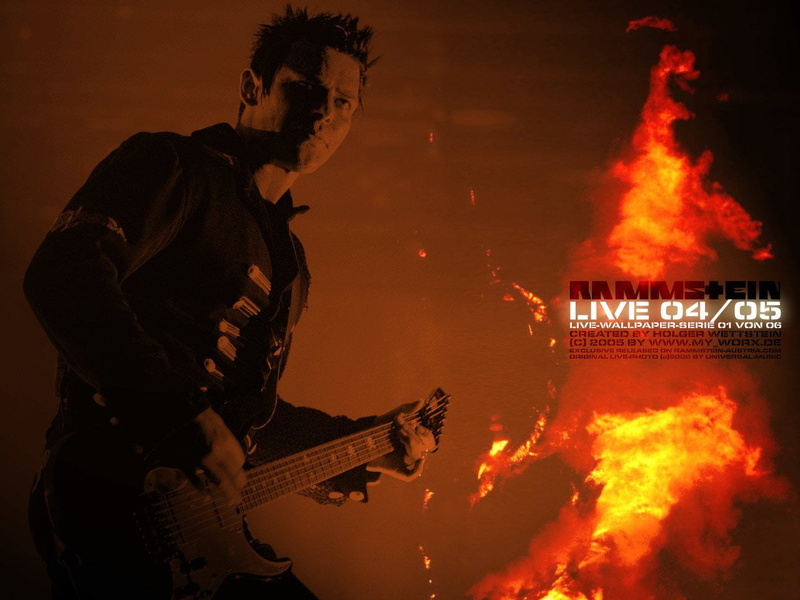 playing, guitarist, string instrument, night, Band (Music), arts culture and entertainment, music, fire, guitar, Rammstein, three quarter length, live