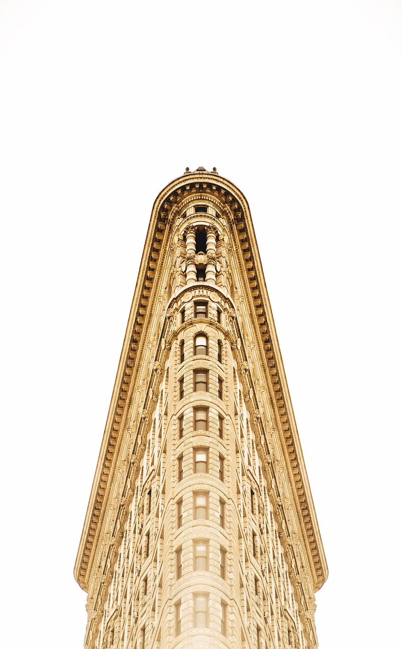 york, USA, tall - high, City, no people, clear sky, built structure, skyscraper, new, flatiron, spire, sky, low angle view, history, nature, New York City