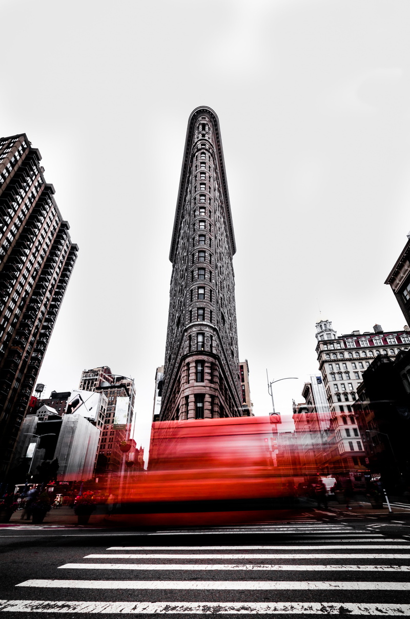 motion, no people, built structure, day, outdoors, new york, united states, 4K, red, building exterior, movement, double-decker bus, industry, travel destinations