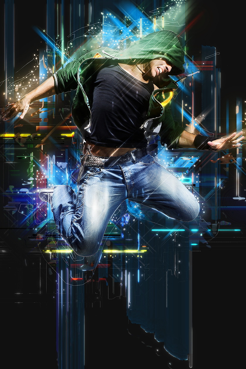 adult, digital creation, s, occupation, action, jeans, women, fitness, person, green, hoodie, built structure, photo art, modern, skill, arts culture and entertainment