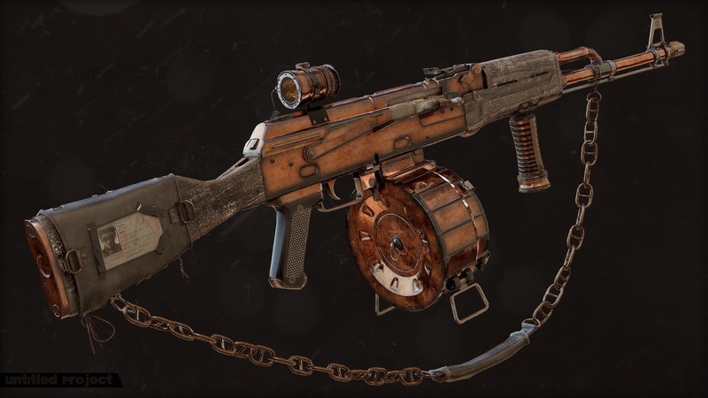 render, weapon, custom, 1080P, weapons, Kalashnikov, assault Rifle, post Apocalypse, AKM, gun, rendering