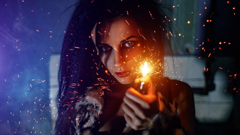 nature, 720P, adult, one person, face, women, glowing, illuminated, fire, young adult, portrait, digital composite, beautiful woman, front view, looking at camera