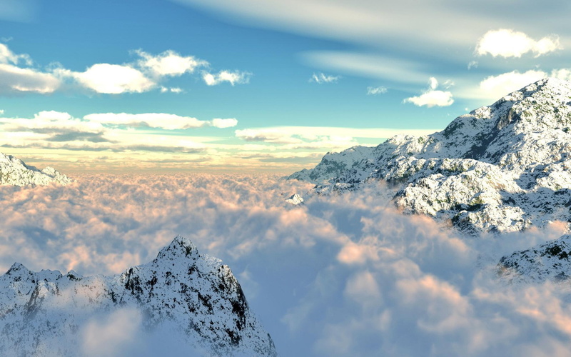 amazing, landscape, nature, 1080P, tops, clouds, higher, beautiful, 3d and abstract, mountains