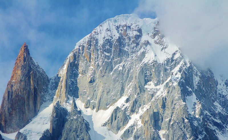 mountain peak, tranquil scene, cold temperature, ice, rock, adventure, asia, environment, coniferous tree, white, beauty in nature, day, scenics - nature