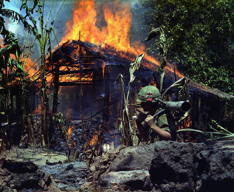 one person, my tho, destruction, fire, viet nam war, plant, environmental issues, Bazooka, demolished, burning, nature, flame, loss, destroy, vietnam, damaged
