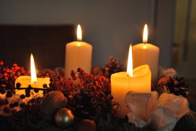 flame, fourth candle, decoration, 4K, nature, glowing, celebration, group of objects, close-up, burning, spirituality, Candles, lights, no people, fire